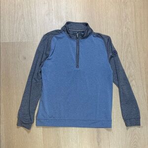 johnnie-O Prep-Formance Blue & Gray-ish Blue 1/4 Zip-Up Active Top Long Sleeve 8